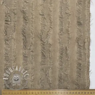 Tessuto di cotone con lino Vintage Fringe Stripe naturals