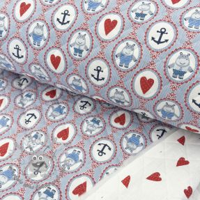 Tessuto di cotone QUILTING Titouan bleu