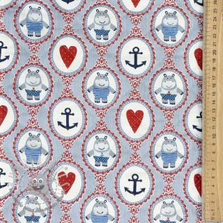 Tessuto di cotone QUILTING Titouan bleu