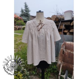 Lino con cotone Lira medium stripe beige