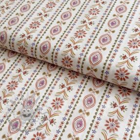 Tessuto di cotone Motif stripe off white digital print