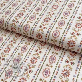 Tessuto di cotone Motif stripe off white digital print