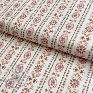 Tessuto di cotone Motif stripe off white digital print