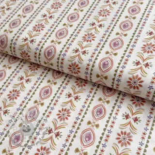 Tessuto di cotone Motif stripe off white digital print