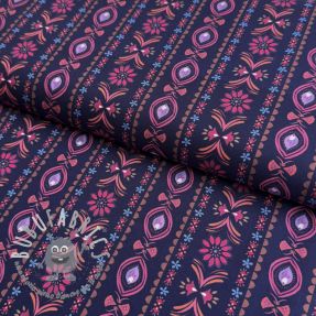 Tessuto di cotone Motif stripe navy digital print