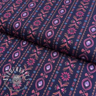 Tessuto di cotone Motif stripe navy digital print