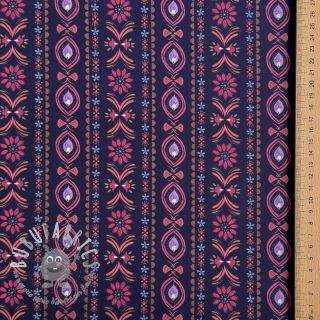 Tessuto di cotone Motif stripe navy digital print