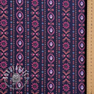Tessuto di cotone Motif stripe navy digital print