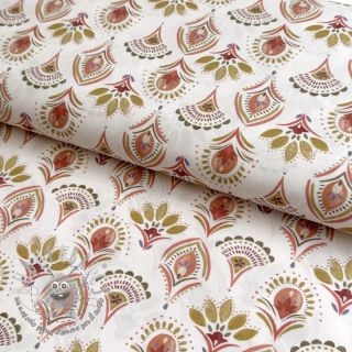 Tessuto di cotone Motif off white digital print
