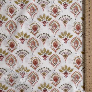 Tessuto di cotone Motif off white digital print