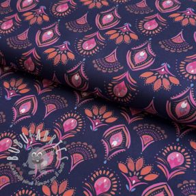 Tessuto di cotone Motif navy digital print