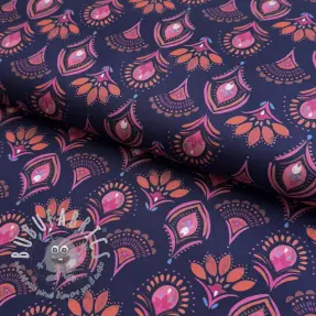 Tessuto di cotone Motif navy digital print