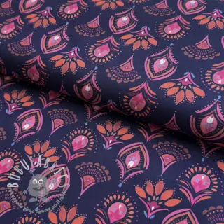 Tessuto di cotone Motif navy digital print