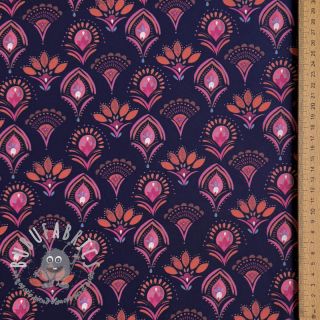 Tessuto di cotone Motif navy digital print