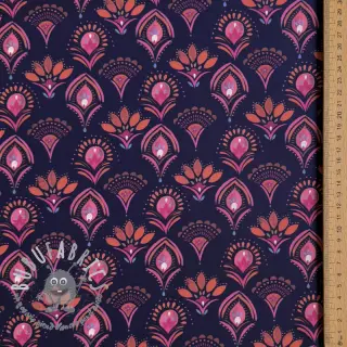 Tessuto di cotone Motif navy digital print