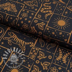 Tessuto di cotone Boho black