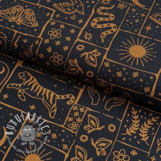 Tessuto di cotone Boho black