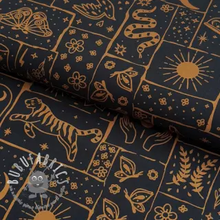 Tessuto di cotone Boho black