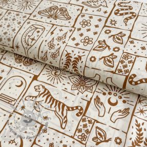 Tessuto di cotone Boho off white