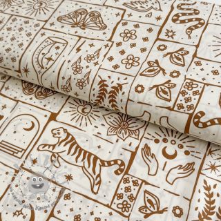 Tessuto di cotone Boho off white