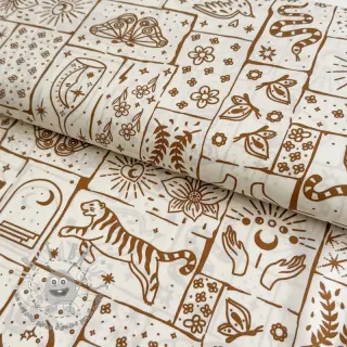 Tessuto di cotone Boho off white