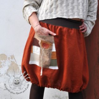 Lino prelavato STONEWASHED rust
