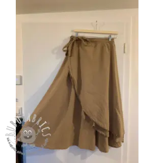 Tessuto di cotone con lino taupe