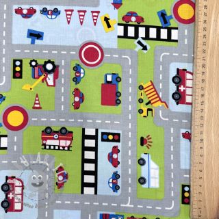 Tessuto di cotone Cars on the road design A