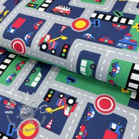 Tessuto di cotone Cars on the road design B