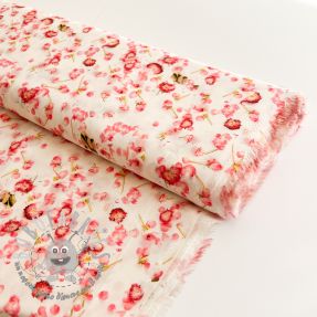 Viscosa RAYON POPLIN Pink flowers design B digital print