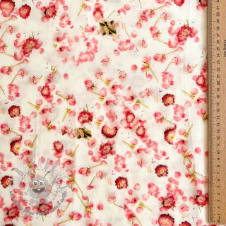 Viscosa RAYON POPLIN Pink flowers design B digital print