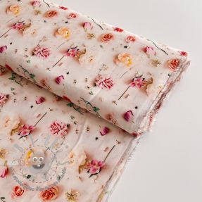 Viscosa RAYON POPLIN Pink flowers design E digital print