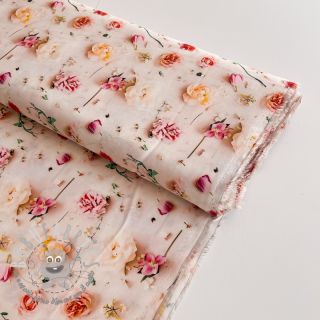 Viscosa RAYON POPLIN Pink flowers design E digital print