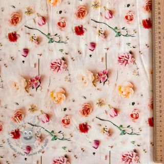 Viscosa RAYON POPLIN Pink flowers design E digital print