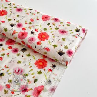 Viscosa RAYON POPLIN Pink flowers design C digital print