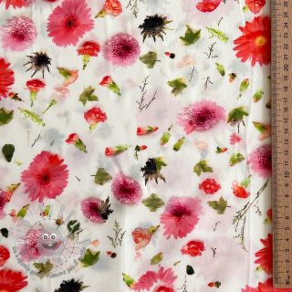 Viscosa RAYON POPLIN Pink flowers design C digital print