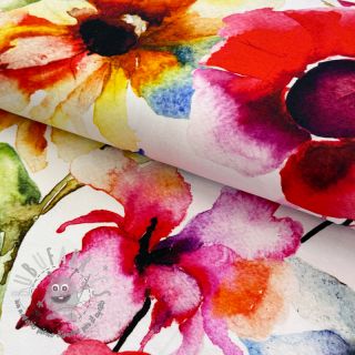 Jersey VISCOSE LYCRA HEAVY Watercolour bright and big design A digital print