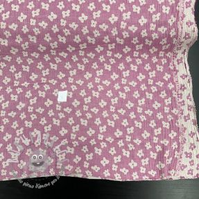 Mussola/Doppia garza JACQUARD Flowers cerise 2nd class