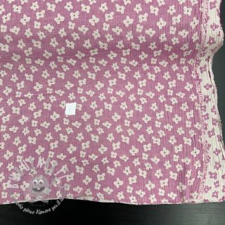 Mussola/Doppia garza JACQUARD Flowers cerise 2nd class