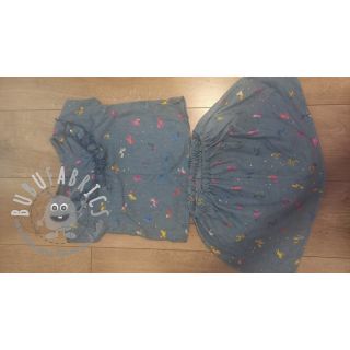 Tessuto di cotone JEANS FOIL Unicorn light blue