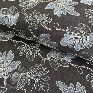 Tessuto di cotone JEANS EMBROIDERY Lisa design D