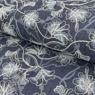 Tessuto di cotone JEANS EMBROIDERY Lisa design A