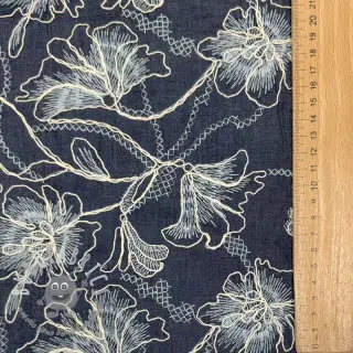 Tessuto di cotone JEANS EMBROIDERY Lisa design A