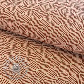 Tessuto decorativo Linenlook Blocks 3D Illusion cherry