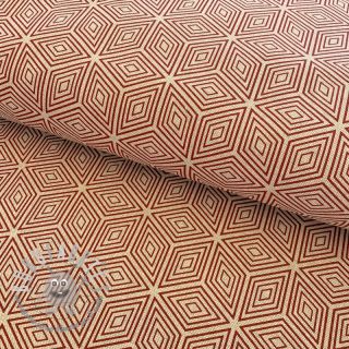 Tessuto decorativo Linenlook Blocks 3D Illusion cherry