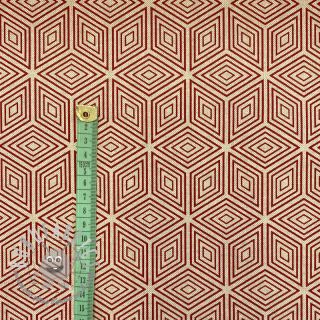Tessuto decorativo Linenlook Blocks 3D Illusion cherry