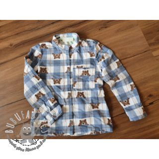 Tessuto di cotone FLANNEL Bear check jeans