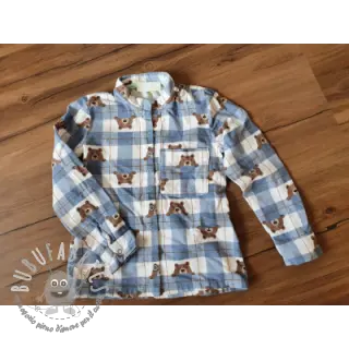 Tessuto di cotone FLANNEL Bear check jeans