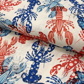 Viscosa con lino Lobster digital print