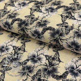 Viscosa con lino Hibiscus digital print